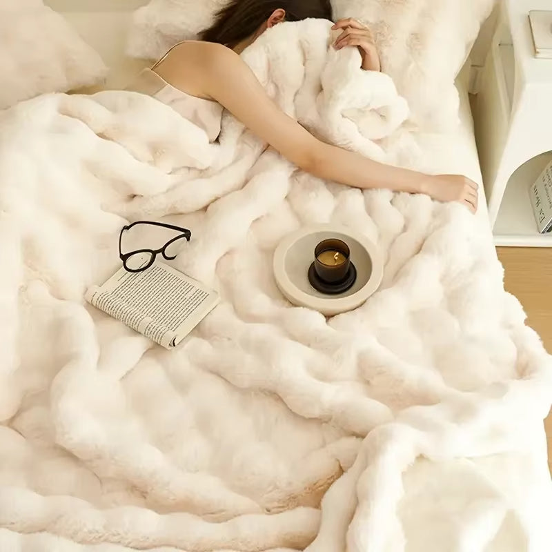 Cozy Faux Rabbit Fur Blanket