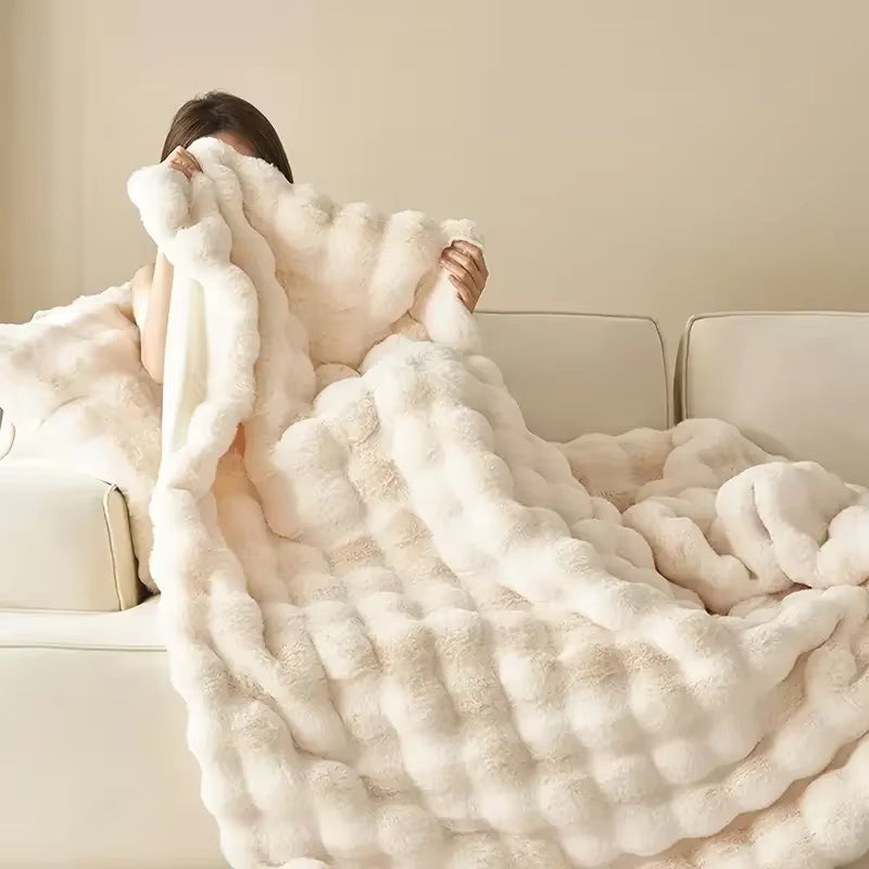 Cozy Faux Rabbit Fur Blanket