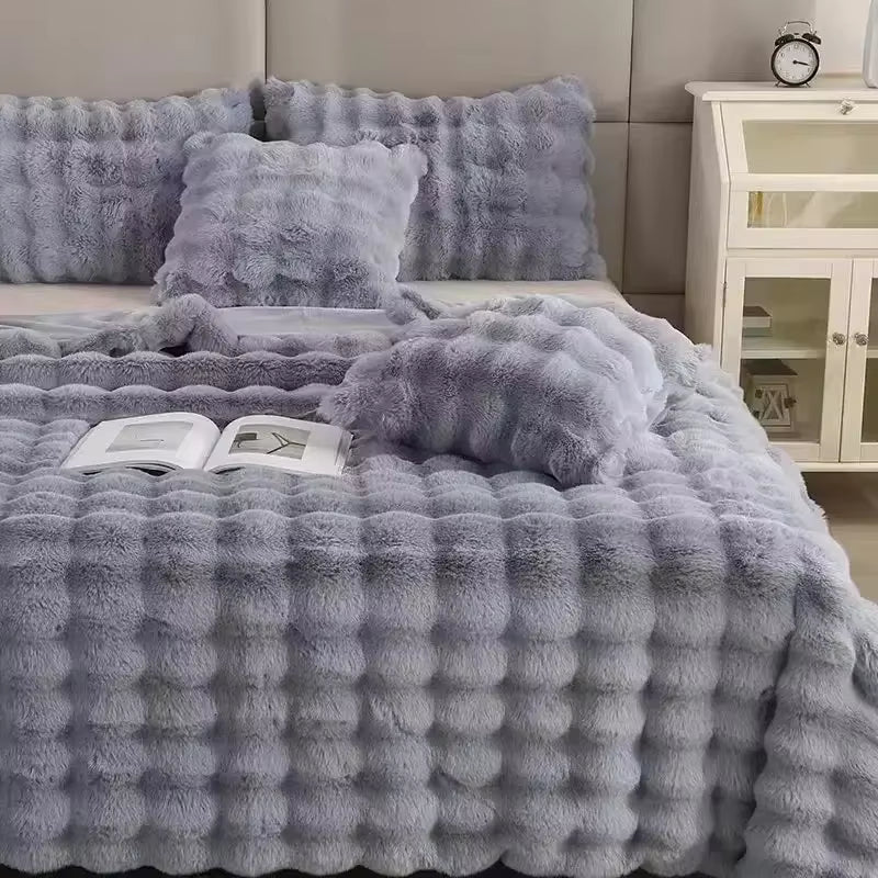 Cozy Faux Rabbit Fur Blanket